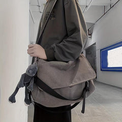 Casual Canvas Messenger Bag Large Capacity Shoulder Bag