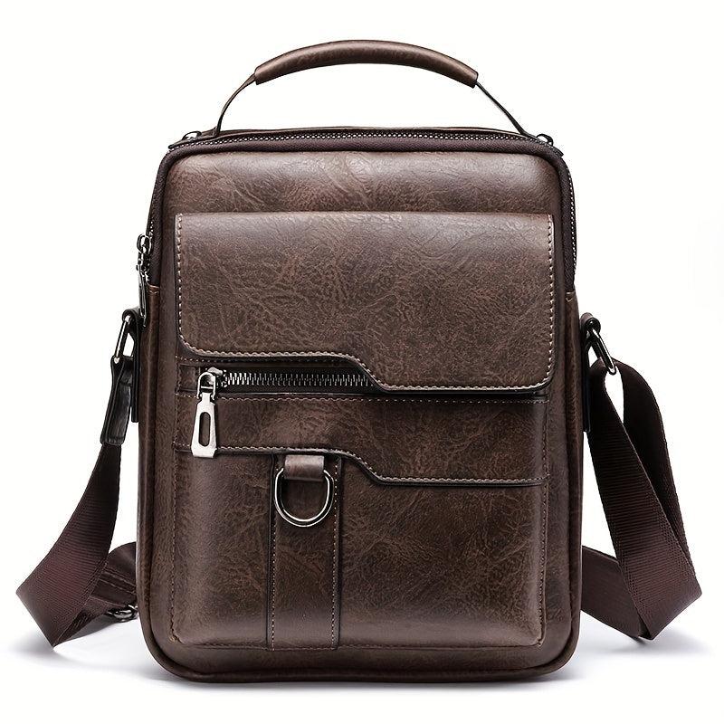 Men's Vertical Shoulder Bag Large Capacity Business Crossbody Bag Briefcase