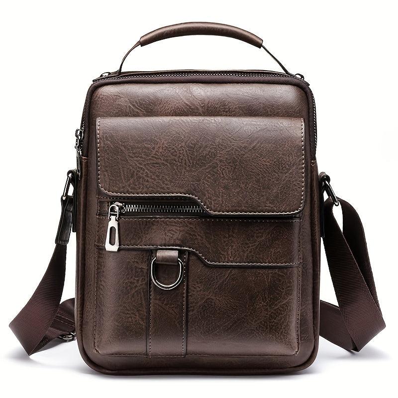Men's Vertical Shoulder Bag Large Capacity Business Crossbody Bag Briefcase