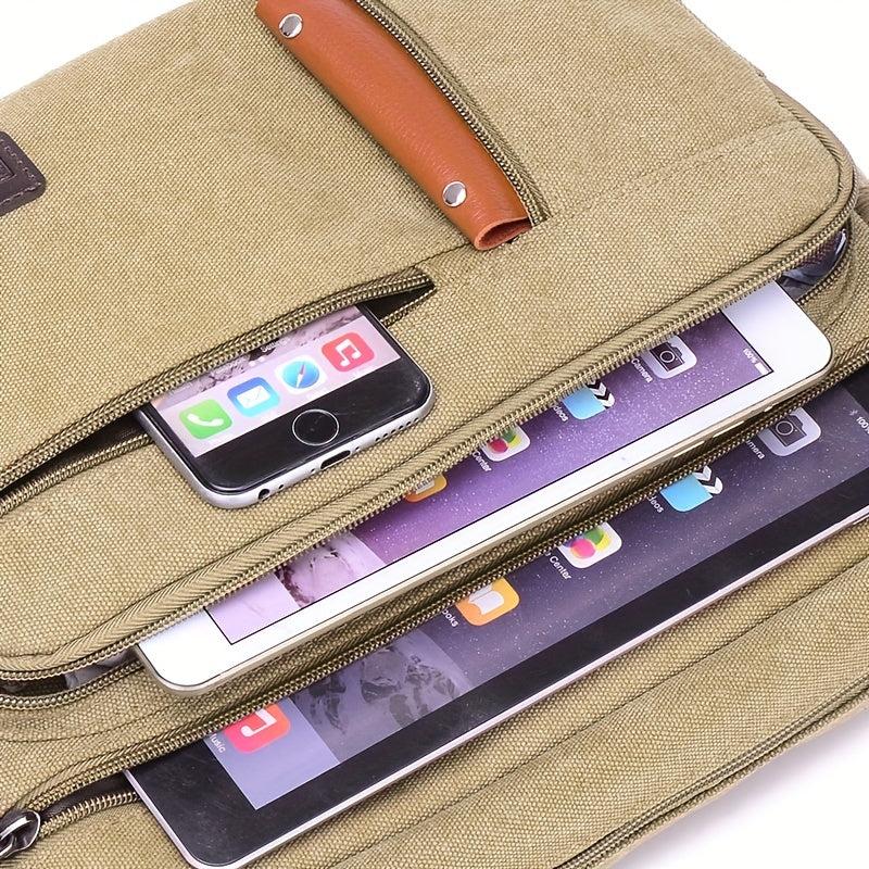 Men's Casual Canvas Shoulder Bag Messenger Bag Large Capacity