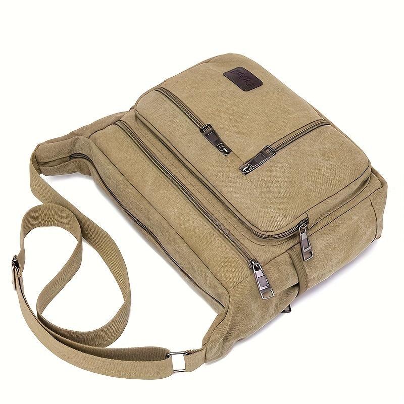 Men's Casual Canvas Shoulder Bag Messenger Bag Large Capacity