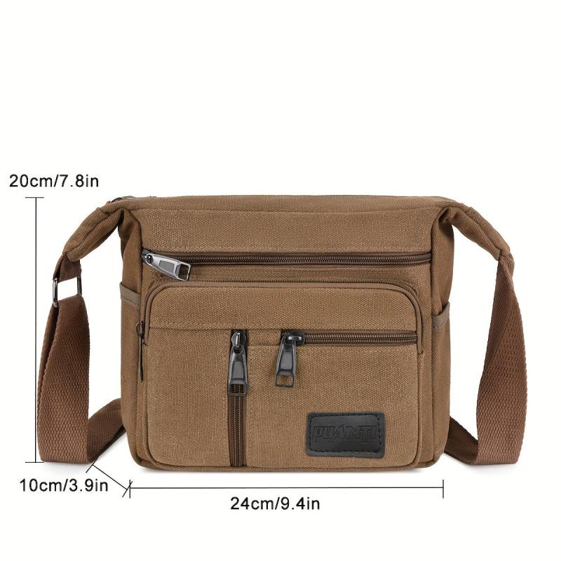 Men's Casual Canvas Shoulder Bag Messenger Bag Large Capacity