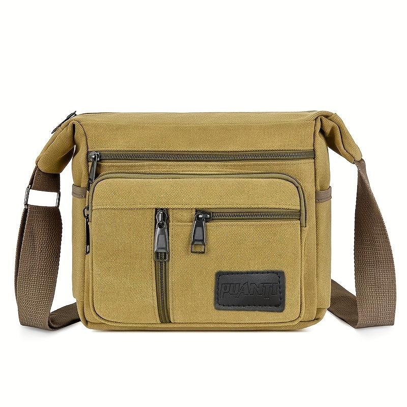 Men's Casual Canvas Shoulder Bag Messenger Bag Large Capacity