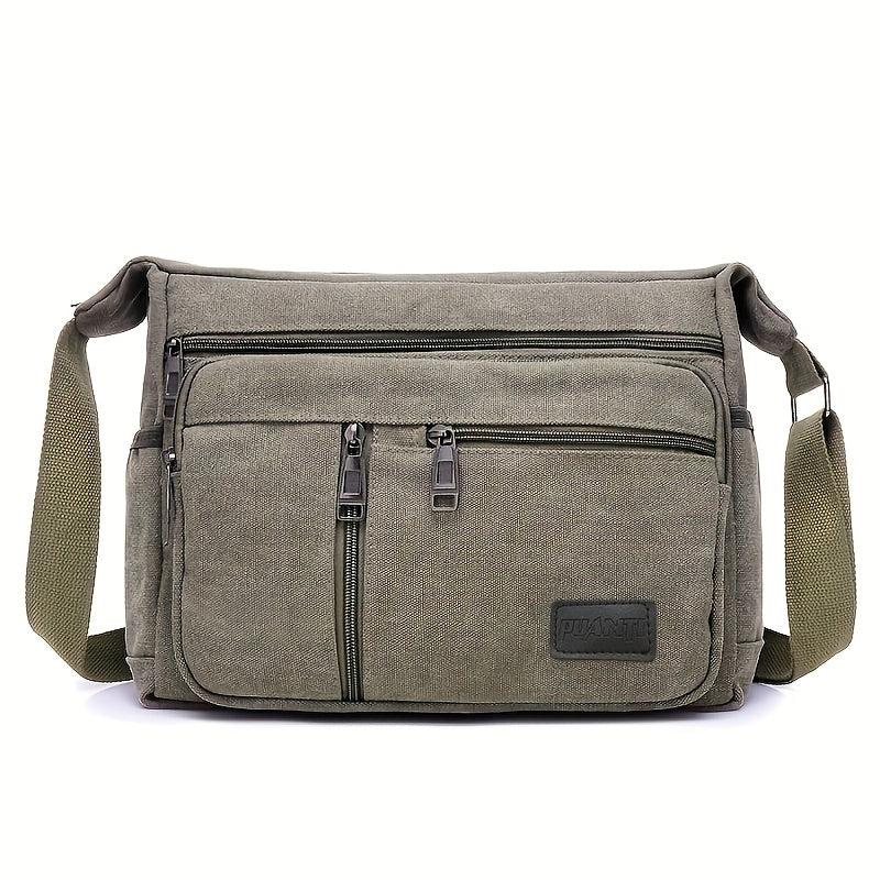 Men's Casual Canvas Shoulder Bag Messenger Bag Large Capacity