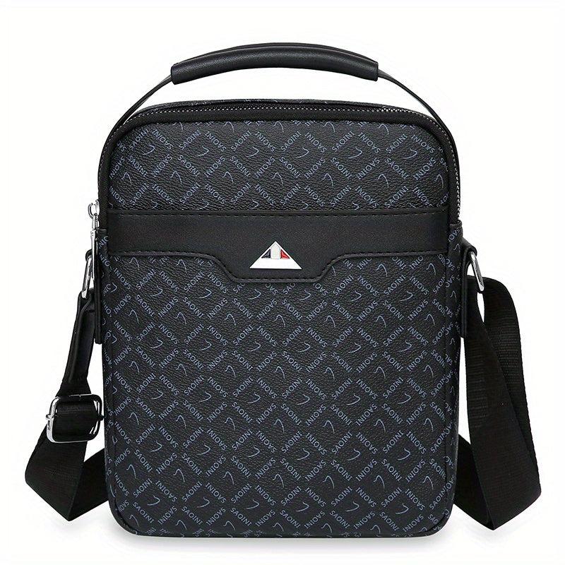 Men's Casual PU Leather Print Crossbody Bag Handbags