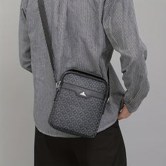 Men's Casual PU Leather Print Crossbody Bag Handbags