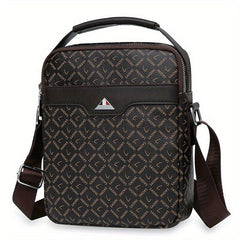 Men's Casual PU Leather Print Crossbody Bag Handbags
