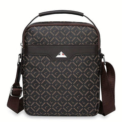 Men's Casual PU Leather Print Crossbody Bag Handbags