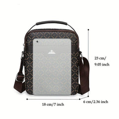 Men's Casual PU Leather Print Crossbody Bag Handbags