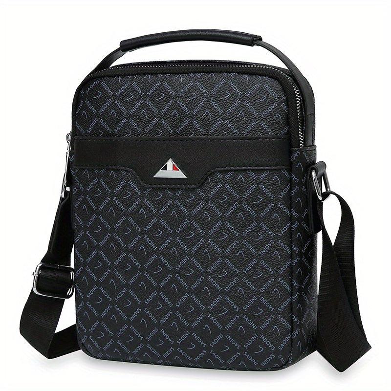 Men's Casual PU Leather Print Crossbody Bag Handbags