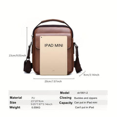 Men's Casual PU Leather Crossbody Bag Business Shoulder