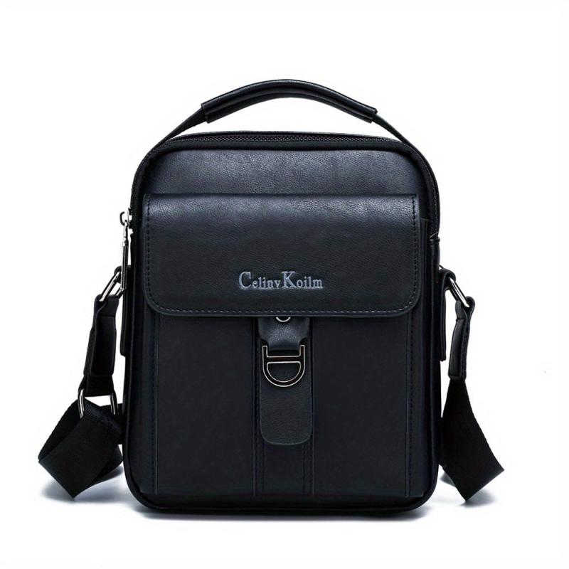 Men's Casual PU Leather Crossbody Bag Business Shoulder