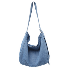Hendia Denim Shoulder Bag Casual Canvas Crossbody Large Capacity Purse