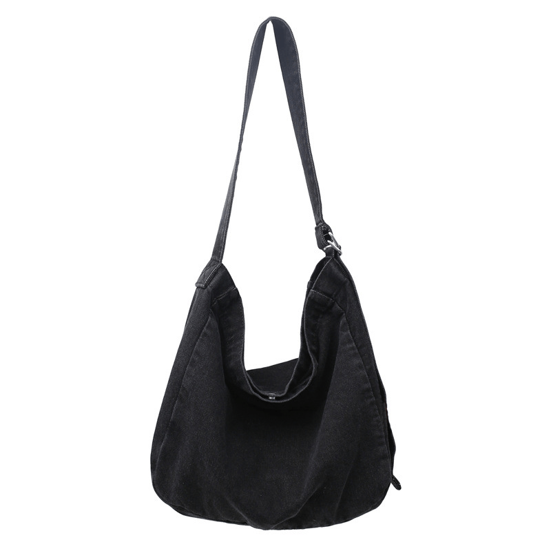 Hendia Denim Shoulder Bag Casual Canvas Crossbody Large Capacity Purse