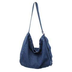 Hendia Denim Shoulder Bag Casual Canvas Crossbody Large Capacity Purse