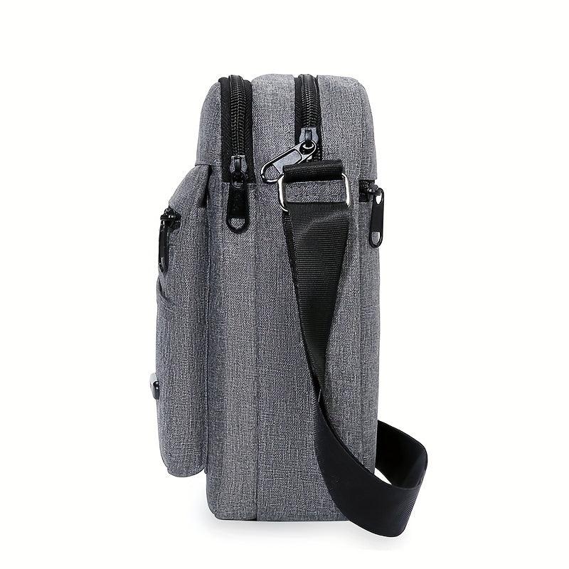 Men's Nylon Shoulder Bag Vertical Mobile Phone Crossbody Bag