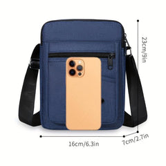Men's Nylon Shoulder Bag Vertical Mobile Phone Crossbody Bag