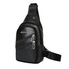 Men's Casual Work Chest Bag High-end PU Leather Shoulder Bag