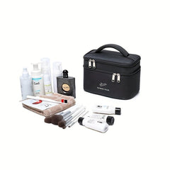 Large Capacity Double Layer Travel Makeup Bag Waterproof Toiletry Bag