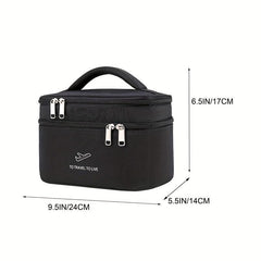 Large Capacity Double Layer Travel Makeup Bag Waterproof Toiletry Bag