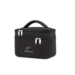 Large Capacity Double Layer Travel Makeup Bag Waterproof Toiletry Bag
