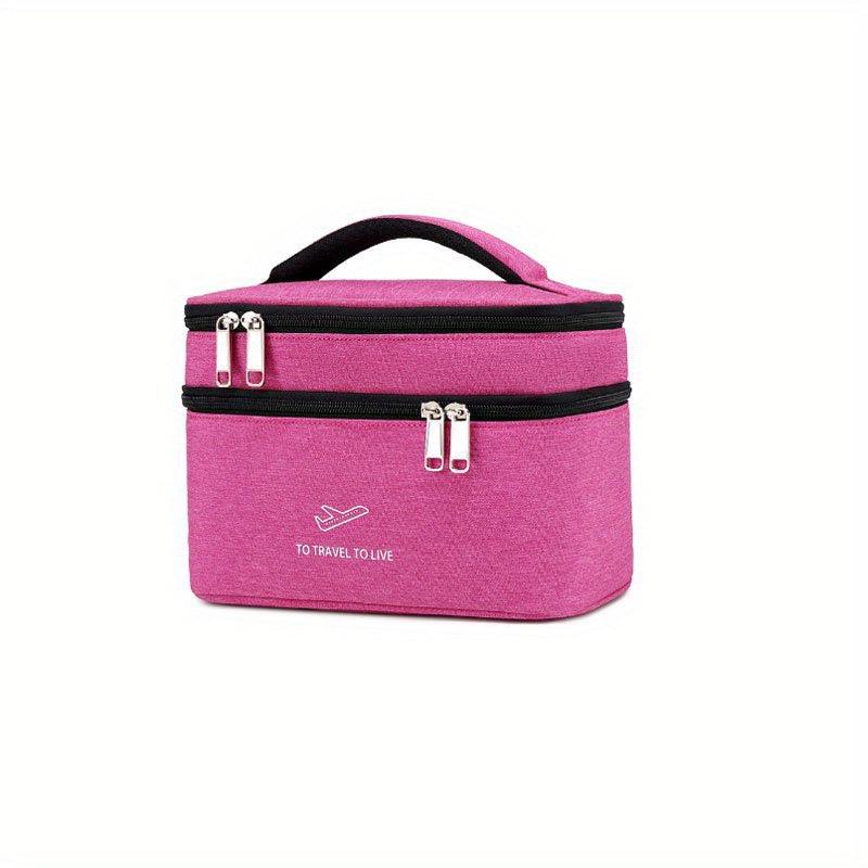 Large Capacity Double Layer Travel Makeup Bag Waterproof Toiletry Bag