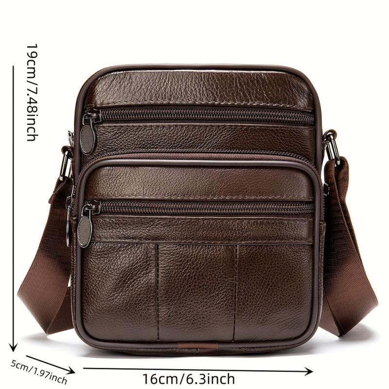 Cowhide Men's Crossbody Bag Business Leather Bag