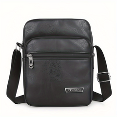 Men's Leather Crossbody Bag Vertical Messenger Briefcase