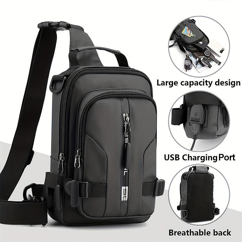 Men's Casual Crossbody Bag Lightweight Hiking Cycling Travel Shoulder Bag