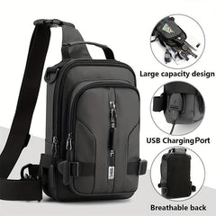 Men's Casual Crossbody Bag Lightweight Hiking Cycling Travel Shoulder Bag