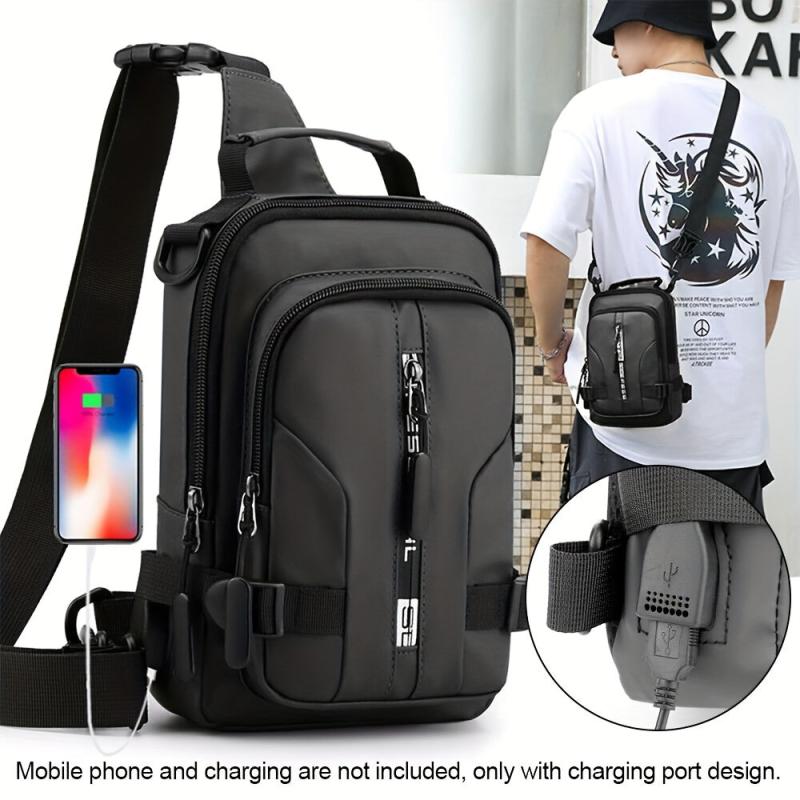 Men's Casual Crossbody Bag Lightweight Hiking Cycling Travel Shoulder Bag