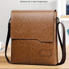 Men's Leather Crossbody Business Chest Bag Large Capacity Satchel