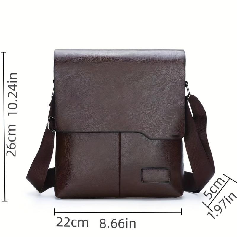 Men's Leather Crossbody Business Chest Bag Large Capacity Satchel