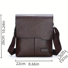 Men's Leather Crossbody Business Chest Bag Large Capacity Satchel