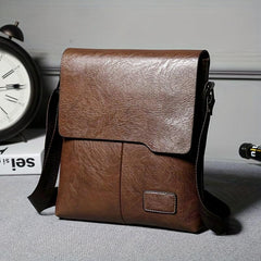 Men's Leather Crossbody Business Chest Bag Large Capacity Satchel