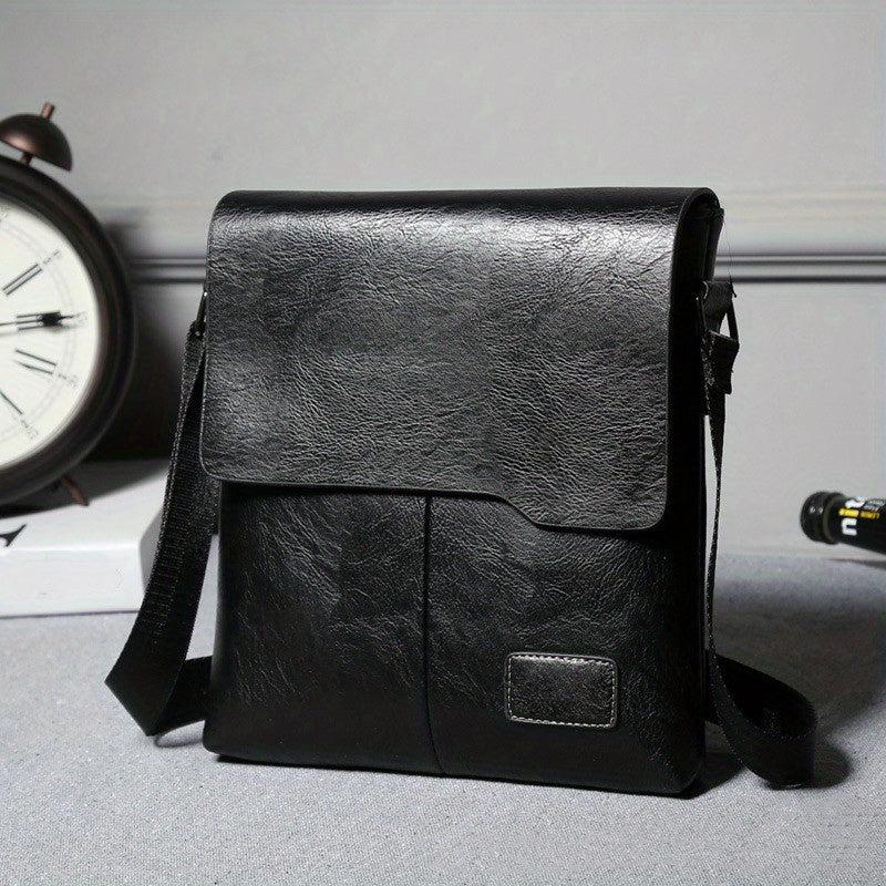 Men's Leather Crossbody Business Chest Bag Large Capacity Satchel