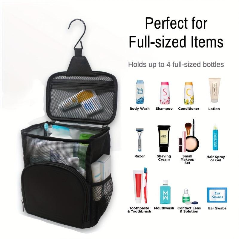 Large Capacity Toiletry Bag With Metal Hook Travel Storage Bag