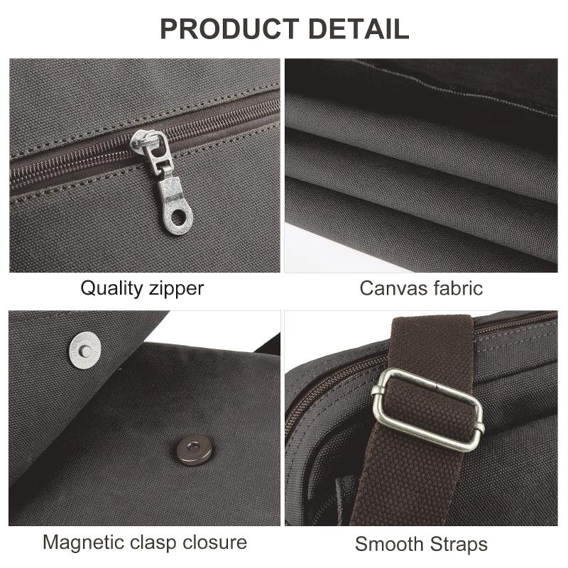Men's Canvas Crossbody Bag Phone Passport Small Shoulder Bag
