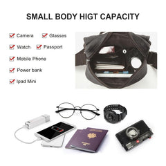 Men's Canvas Crossbody Bag Phone Passport Small Shoulder Bag