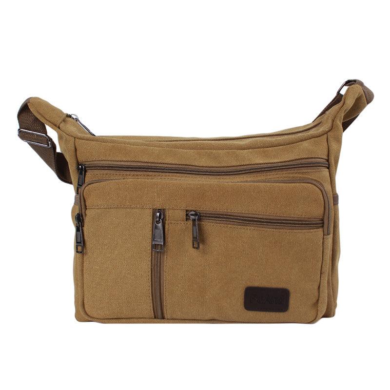 Men's Vintage Canvas Waist Bag for Outdoor Use