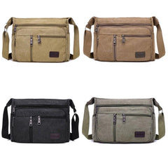 Men's Vintage Canvas Waist Bag for Outdoor Use