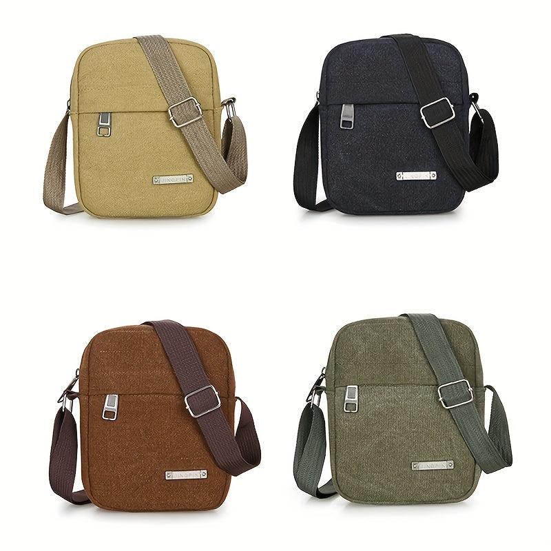 Men's One Shoulder Crossbody Bag Canvas Backpack for Travel Sport Camping