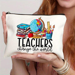 Teacher Change The World Print Cosmetics Bag Toiletry Bag