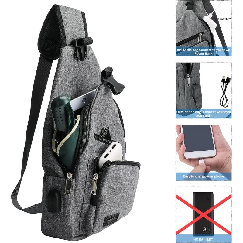 Men's Crossbody Shoulder Bag Casual Daypack Sports Travel Oxford Fabric Bag