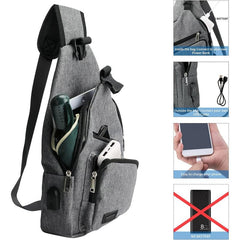 Men's Crossbody Shoulder Bag Casual Daypack Sports Travel Oxford Fabric Bag