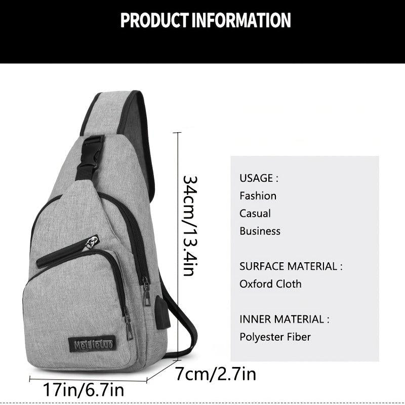 Men's Crossbody Shoulder Bag Casual Daypack Sports Travel Oxford Fabric Bag