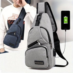 Men's Crossbody Shoulder Bag Casual Daypack Sports Travel Oxford Fabric Bag