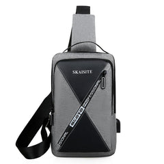 Nylon Sling Crossbody Backpack Shoulder Bag With USB Port