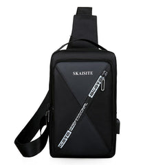 Nylon Sling Crossbody Backpack Shoulder Bag With USB Port