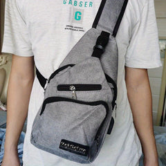 Men's Chest Bag Usb Men's Shoulder Bag Casual Sports Backpack